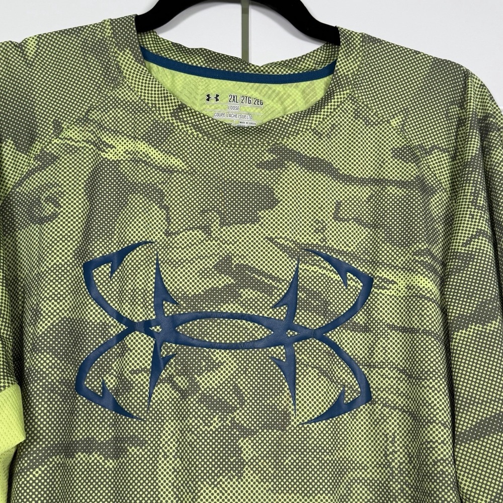 Under Armour  Men's Camo Long Sleeve Shirt Size 2XL Loose Heat Gear Fishing - Picture 3 of 6